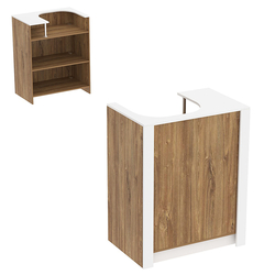 Прилавок из ДСП Модерн №1 под кассу отдельностоящий, Дуб Канзас коричневый + Белый