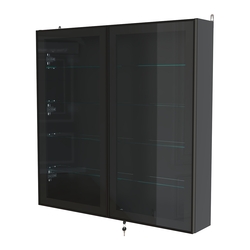 Витрина настенная №4-1А с узкими прозрачными полками серии Collecto, Черный