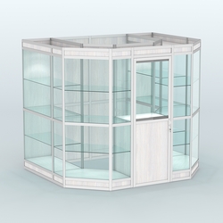 Павильон из профиля пристенный №7в (4,32 кв. м), Ясень Анкор светлый