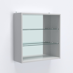 Витрина настенная №201-2Г открытая с зеркалом, Серый