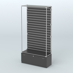 Торговая система ХРОМ (задняя стенка - Экономпанель) №4 с тумбой Т-11, Черный