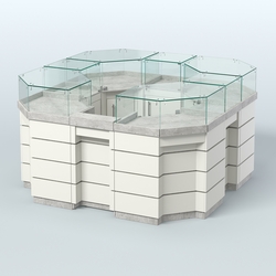 Торговый островок GOLD №2 восьмиугольный (4,04 кв.м), Метрополитан Грей + Белый