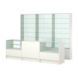 Комплект витрин с регулировочными полками NE-6 №12-1 и прилавков ЭК-3, Белый