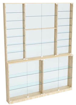 Витрина из ДСП Эконом №9-2 (задняя стенка Стекло), Дуб сонома