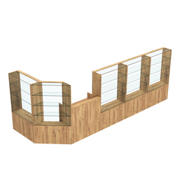 Торговый угловой островок ГРАЦИЯ №7 (открытый) (6.47 кв.м), Дуб Канзас коричневый