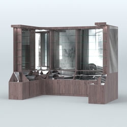 Павильон с прозрачными дверками серии Эталон №5, Ясень Анкор темный