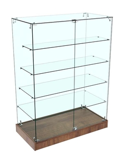 Прилавок Истра с четырьмя стеклянными полками расположен-ными "лесенкой" №109 (закрытый), Орех