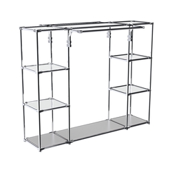 Хромированный стенд-вешало TD-46 №1-4 Хром с полками Зеркало 4мм, Серый