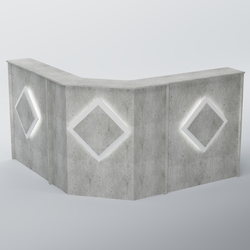 Ресепшен Г-образный РОМБ №3, Метрополитан Грей