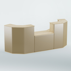 Ресепшен со столом БАРОН №7 (ровная поверхность), Дуб сонома + Экокожа золотистая