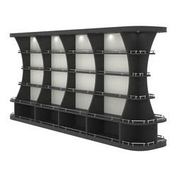 Островной высокий стеллаж ГАРАНТ №5-О с ограничителями, Черный и Белый