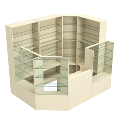 Торговый угловой островок ГРАЦИЯ №2 (открытый) (4.44 кв.м), Крем Вайс