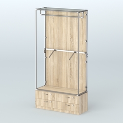 Торговая система ХРОМ (задняя стенка - ДСП) 1200 мм №2-2 с тумбой Т-14 и поручнями, Дуб Сонома