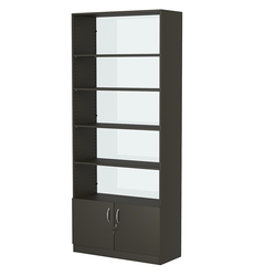 Стеллаж из ДСП с 4-мя полками 400x900 мм серии LEVEL-4 №14-1 (З/C - СТЕКЛО), Черный