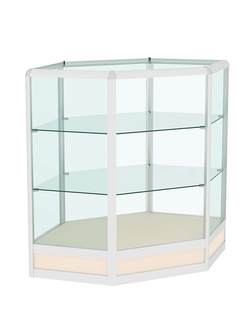 Прилавок из профиля угловой шестигранный №4 (открытый), Крем Вайс