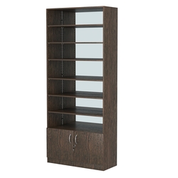 Стеллаж из ДСП с 6-ю полками 400x900 мм серии LEVEL-6 №14-2 (З/C - ЗЕРКАЛО), Дуб Венге