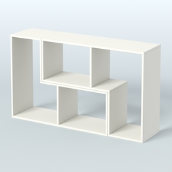 Торговый стеллаж Лофт №1 малый двухмодульный, Белый