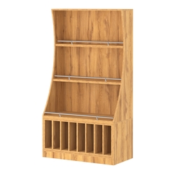 Стеллаж Гарант низкий №2-3-900-О с ограничителями, Дуб Золотистый