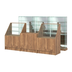 Комплект низких витрин ХП-11 и прилавков ЭК-7, Дуб Канзас коричневый