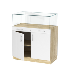 Прилавок ювелирный "Диаманд" №1-1000, Дуб Сонома + Белый