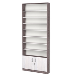 Стеллаж из ДСП с 7-ю полками 150x900 мм серии LEVEL-7 №9 (З/C - ДВП), Ясень Анкор темный + Ясень Анкор светлый