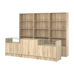 Комплект стеллажей ЭК-03 и прилавков ЭК-2, Дуб сонома