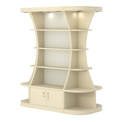 Островной высокий стеллаж ГАРАНТ №2, Крем Вайс + Белый