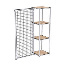 Хромированное вешало ЯЧЕЙКА №1-3 с полками ДСП 16мм, Дуб Сонома