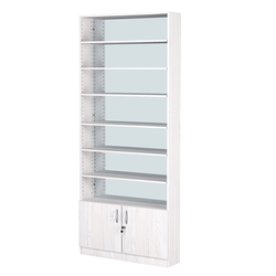 Стеллаж из ДСП с 6-ю полками 200x900 мм серии LEVEL-6 №10-2 (З/C - ЗЕРКАЛО), Ясень Анкор светлый