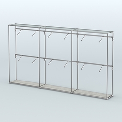 Торговая система ХРОМ без ДСП 3600 мм с поручнями №4, Метрополитан Грей