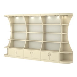 Пристенный высокий стеллаж ГАРАНТ №3, Крем Вайс + Белый