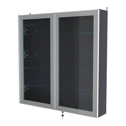 Витрина настенная №4-1А с узкими прозрачными полками серии Collecto, Антрацит