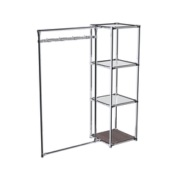 Хромированное вешало ЛУЧ №1-4 с зеркальными полками 4мм, Ясень Анкор темный - U31105