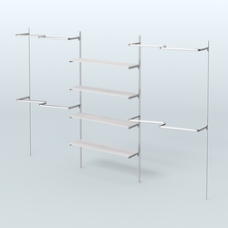 Neo Fix №5(М) с полками из ДСП и М-образными поручнями (3600 мм), Ясень Анкор светлый