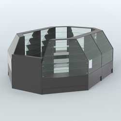 Низкий торговый остров серии Алмаз №2 средний, Черный