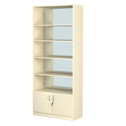 Стеллаж из ДСП с 4-мя полками 400x900 мм серии LEVEL-4 №14-2 (З/C - ЗЕРКАЛО), Крем Вайс