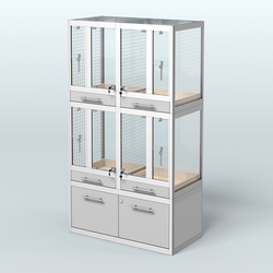 Витрина малая для продажи птиц в зоомагазин серии ЖАКО-02, Серый