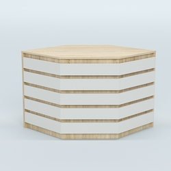 Стол-ресепшен серии ПРАЙМ №3А угловой, Дуб Сонома + Белый