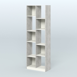 Стеллаж из ДСП серии ЛОФТ №8-1, Метрополитан Грей + Белый