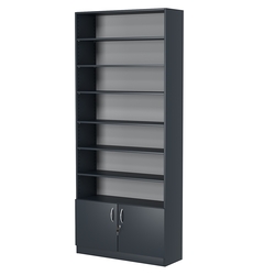 Стеллаж из ДСП с 6-ю полками 300x900 мм серии LEVEL-6 №12 (З/C - ДВП), Антрацит