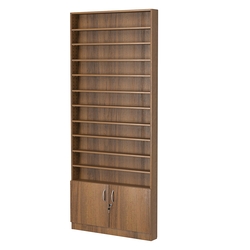 Стеллаж из ДСП с 10-ю полками 100x900 мм серии LEVEL-10 №8 (З/C - ДВП), Орех