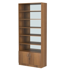 Стеллаж из ДСП с 5-ю полками 400x900 мм серии LEVEL-5 №14-2 (З/C - ЗЕРКАЛО), Орех