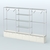 Торговая система ХРОМ без ДСП 3600 мм с тумбами Т15, прозрачными полками и поручнями №6 Белый