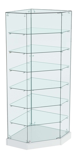 Витрина Хит продаж угловая №309 (закрытая, задние стенки - стекло), Серый