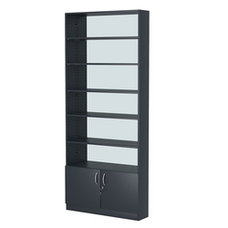 Стеллаж из ДСП с 5-ю полками 200x900 мм серии LEVEL-5 №10-2 (З/C - ЗЕРКАЛО), Антрацит