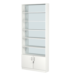 Стеллаж из ДСП с 5-ю полками 200x900 мм серии LEVEL-5 №10-2 (З/C - ЗЕРКАЛО), Белый