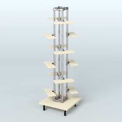Торговый стенд для обуви с двенадцатью полками ЛЕСЕНКА №2-1, Крем Вайс