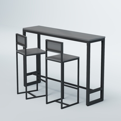 Комплект барный стол "Кофе-брейк" №10 и стулья, Темно-Серый