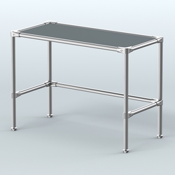 Стол средний D-42 с полкой ДСП 16мм, Темно-Серый