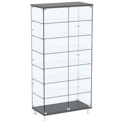 Витрина РОНДО №4-5 на ножках (задняя стенка стекло), Темно-Серый